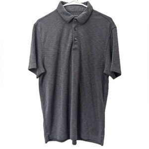 Van Heusen Gray Polo Shirt Mens Large Rayon Blend Stretch Short Sleeve